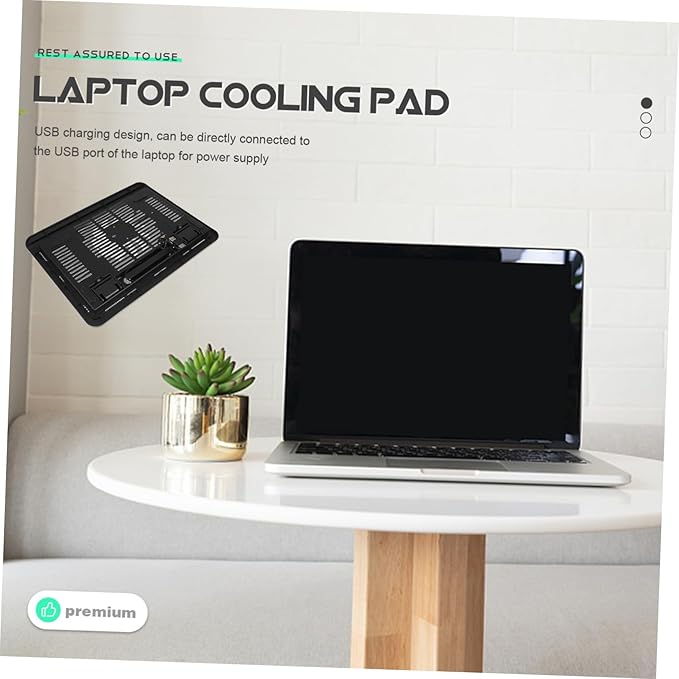 Ergonomic Laptop Cooling Pad with Silent LED Fans Ultra-Thin Computer Stand for Gaming and Office Laptops Quiet Cooler for Heat Dissipation