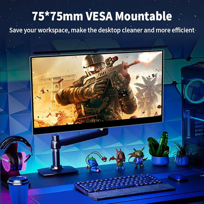Portable Monitor IPS Small HDMI Display Dual USB-C Low Power External Screen for Laptop PC Mac Switch Rasp Pi Xbox (17.3 IPS 4K 120Hz)