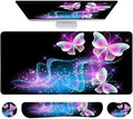 LATEEFAH Desk Mat Mouse Pad with Wrist Rest 4-in-1 Large Mouse Pads for Desk Ergonomic Mouse Pad and Keyboard Wrist Rest Gaming Keyboard Mat for Office Home