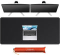 Mydours Large Desk Mat 51.2 x 23.6 PU Leather Surface for Smooth Mouse Control Office Desk Blotter with Scratch-Resistant Design Extended Gaming Surface Spacious Laptop Coverage (Black)