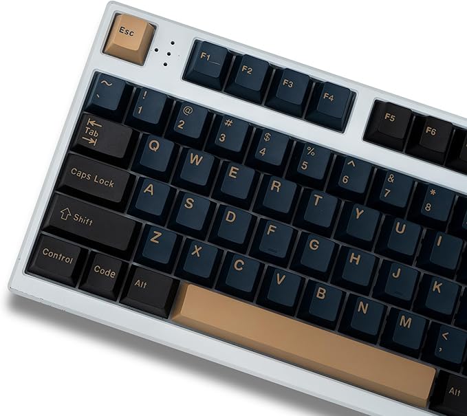 mintcaps Keycaps 164 Keys Keyboard keycap Blue Samurai Keycaps Set Cherry Profile Custom Keyboard Key caps for Cherry Gateron MX Switches Mechanical Keyboards