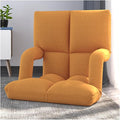 Floor Chair Back Support Folding Sofa Adjustable Positions Padded Lazy Sofa Breathable Floor Gaming Chair for Reading Meditating(Yellow)