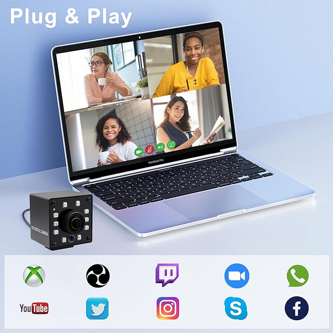 1080P Day&ampNight Vision USB Camera with Auto IR-Cut Switching 166Degree Fisheye Lens Wide Angle Webcam OV2710 30FPS/60FPS/120FPS High Speed Security Camera Plug&ampPlay for Remote Monitoring/3D