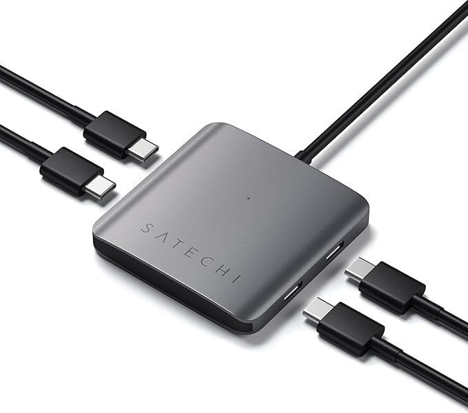 Satechi USB C Hub 4 Port USB C Adapter 5Gbps Data Transfer for MacBook iPad iPhone 17 Microsoft Surface Chromebook and More