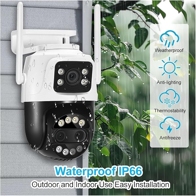 12MP 6K Camera 8X Zoom Dual Screen Human Detection and Automatic Tracking(12MP Add 32G Card)