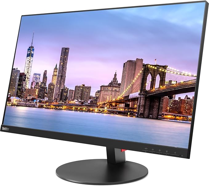 Lenovo ThinkVision T27i 27-inch 1920 x 1080 LED Backlit Full HD Widescreen LCD Monitor 2-Pack Bundle with HDMI VGA DisplayPort USB Hub Desk Mount Dual Monitor Stand