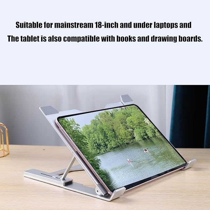 Adjustable Aluminum Laptop Stand with Cooling Fan Ergonomic Ventilated Notebook with LED Lights Ventilated Notebook