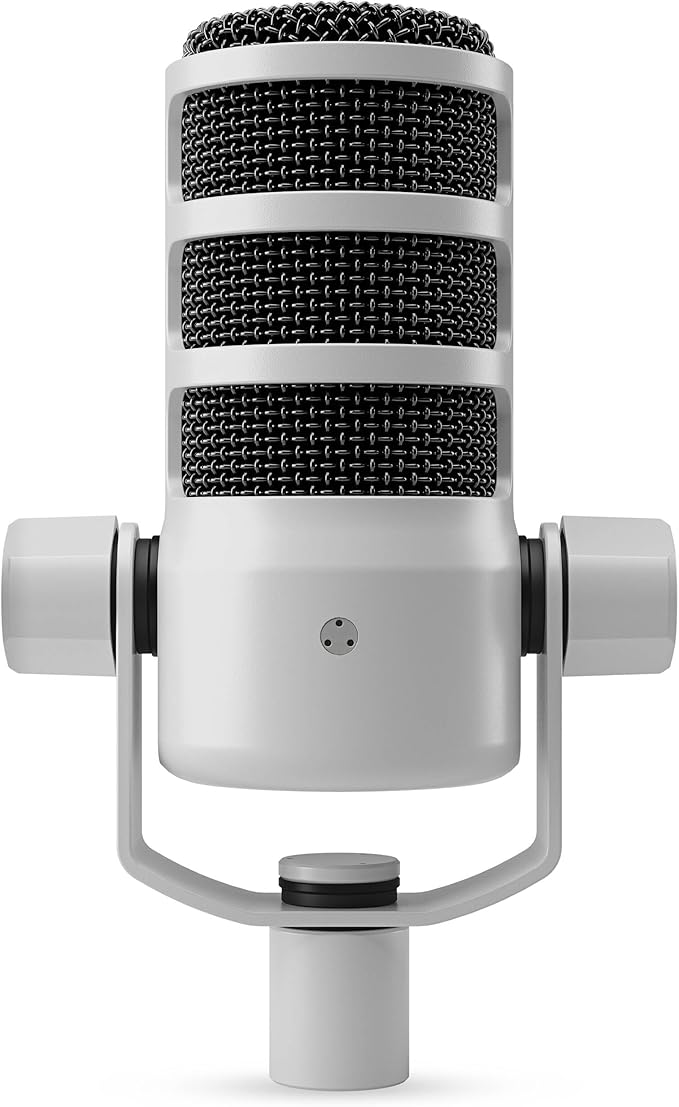 Rode PodMic USB Dynamic Broadcast Microphone (White) with Rode WS14 Pop Filter (White)