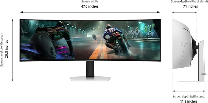Samsung 49 Odyssey OLED G9 (G91SD) Dual QHD QD-OLED G-Sync Compatible Curved Gaming Monitor 144Hz 0.03ms AMD FreeSync Premium Pro Ergonomic Stand 3 Year Warranty LS49DG910SNXZA 2024