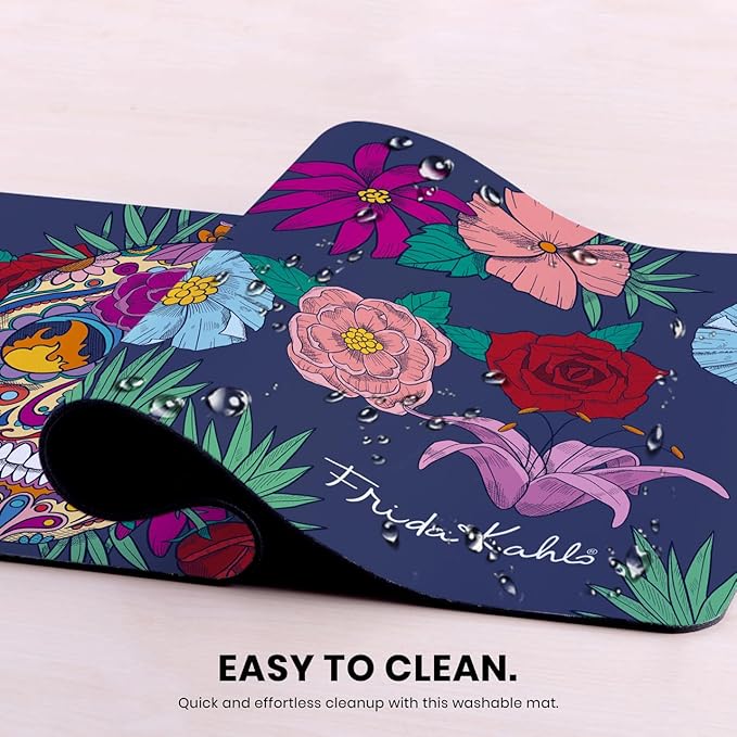 Head Case Designs Officially Licensed Frida Kahlo Skull Floral Art 23.62 x 11.81 x 0.12 inches (600 x 300 mm) - L Gaming Office Desk PC Keyboard Mouse Mat Pad