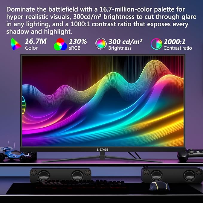 Z-Edge 24.5 inch 300Hz 280Hz 240Hz Gaming Monitor UG25S FHD 1080p Ultra Fast MPRT 1ms IPS Monitor Gaming PC Computer Monitor 16.7M Colors DP x2 HDMI x2