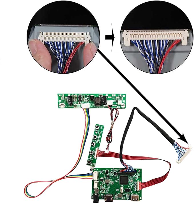 VSDISPLAY H/D USB LCD Controller Board for 21.5Inch 23.8Inch 1920x1080 30 Pin LVDS LCD Screen T215HVN01.0 M215HW03 V1 V2 M215HGE-L23 M215HTN01.1 LM238WF5-SSA1 LM238WF1-SLE3Support Image 180° Rotate