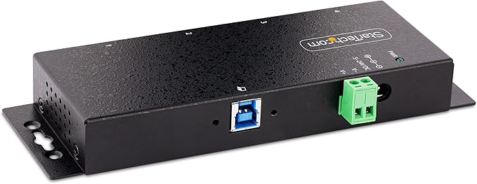 StarTech.com 4-Port Industrial USB 3.0 5Gbps Hub Rugged USB Hub with ESD Protection DIN/Wall/Desk Mountable USB-A Hub USB Expander w/Locking Ports Heavy Duty - TAA