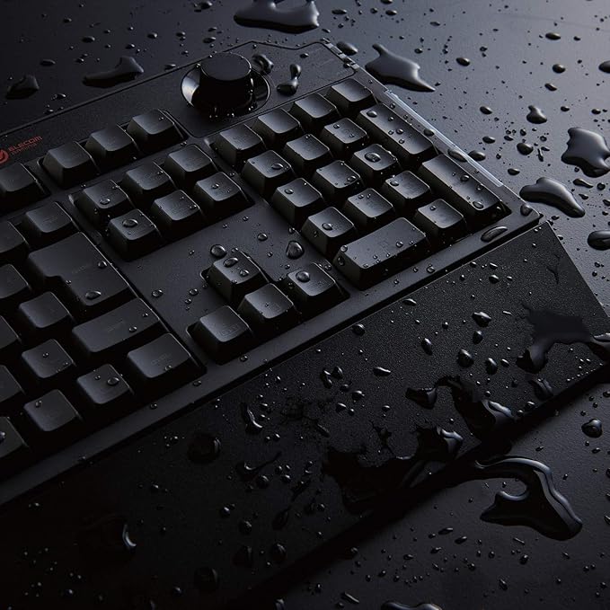 Elecom TK-G02UMBK Wired Gaming Keyboard with Detachable Wrist Rest Volume Dial Membrane Full Key Black
