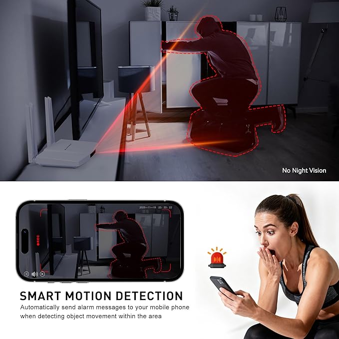 Home 4G Nanny Camera - Mini Indoor WiFi Cameras - Small Wireless Security Cam - Mobile Remote Viewing - High Speed Internet Router - Easy to Install