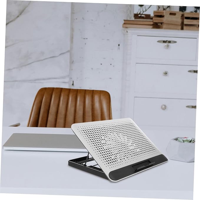 Notebook Cooler Aluminum Alloy Thin Quiet Cooling Pad with Stand Ergonomic Laptop Support Frame for Up to Computers Silver