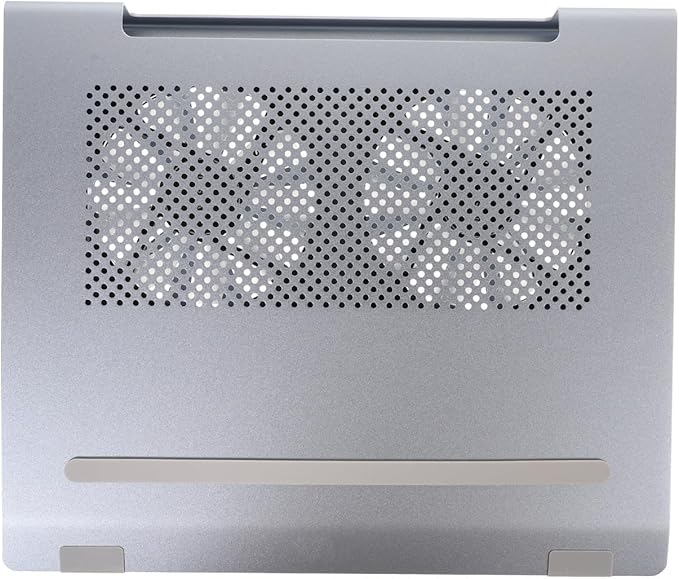 Angoily Aluminum Alloy Laptop Cooler Stand with USB LED Fan Gaming Notebook Cooling Pad Riser for Portable Ventilated Support Gray