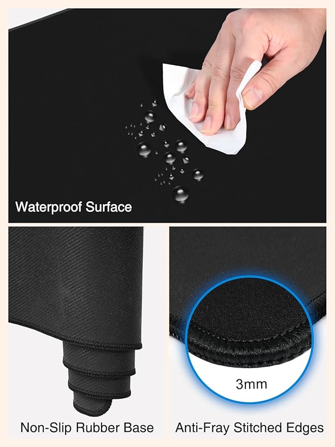2-in-1 Mouse Pad with Magnetic Wireless Charging Gaming Mouse Pad 31.5x15.8 Large Desk Mat for Laptop/Keyboard Waterproof Smooth Surface Non-Slip Base No Adapter