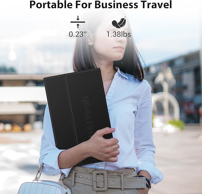 HotYeah Portable Monitor 16.1in 1080P FHD Laptop Monitor USB-C HDMI External Computer Display HDR IPS w/Smart Cover &amp Speaker 2nd Screen for PC Mac Phone Switch PS5