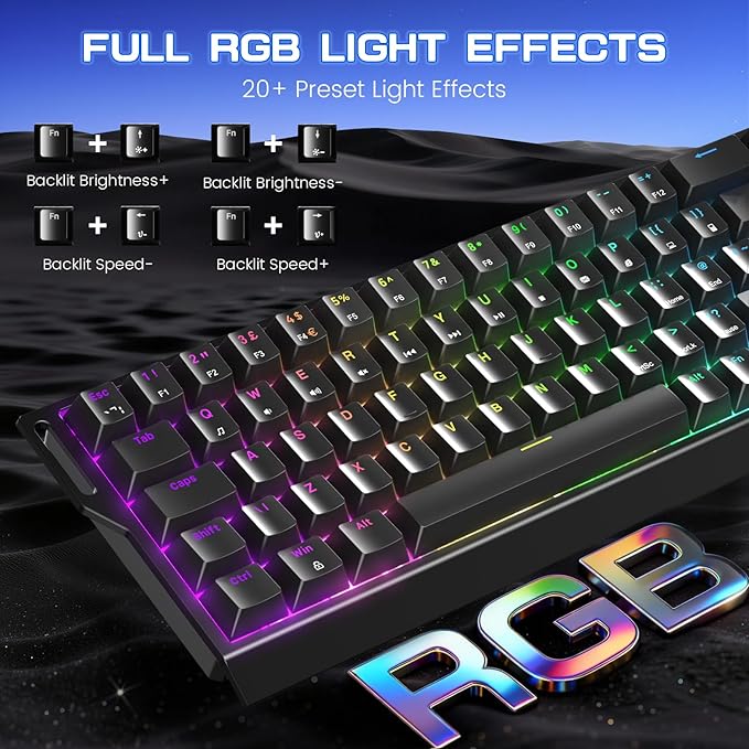 MAGIC-REFINER X68 HE Wired 60% Hall Effect Rapid Trigger Mechanical RGB Gaming Keyboard with 8K Polling0.04mm RT AccuracyMagnetic SwitchAdjustable ActuationSnap Tap for PC Mac Esport Gamer (Black)