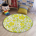 Exotic Marble Round Area Rug Throw Rugs Soft Washable Small Round Floor Mats for Bedroom Living Room Lemons Simplistic Citrus FruitsGreen Yellow White Diameter 43.3 in