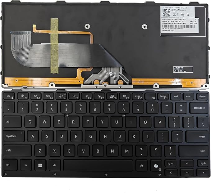 Replacement Backlit Keyboard for Dell Latitude 5430 Rugged/Latitude 7330 Rugged Extreme Pro Rugged 14 / Pro Rugged 13 Inch Laptop US Black with AI Key