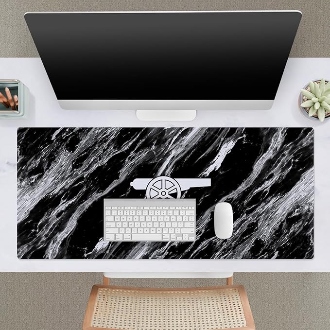 Head Case Designs Officially Licensed Arsenal FC Marble Crest Logo &amp Patterns 37.4 x 15.75 x 0.16 inches (900 x 400 mm) - XL Gaming Office Desk PC Keyboard Mouse Mat Pad