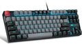 MageGee 75% Mechanical Gaming Keyboard Blue Switch LED Backlit 87 Keys Compact TKL Wired Computer Keyboards for Windows Laptop PC Gamer - Grey/Black