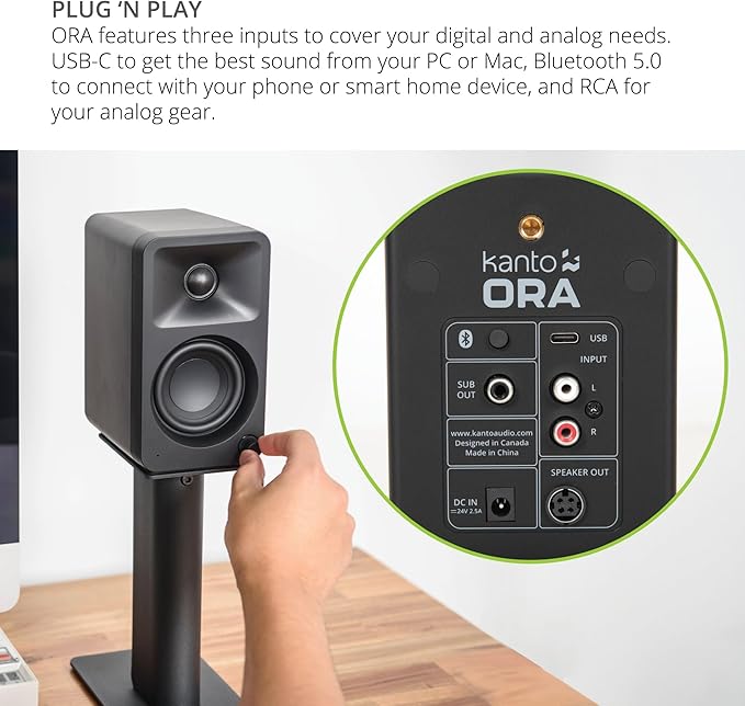 Kanto ORAMB Powered Reference Bluetooth Desktop Speakers with 3 Year Amber Protection Plan (2023)