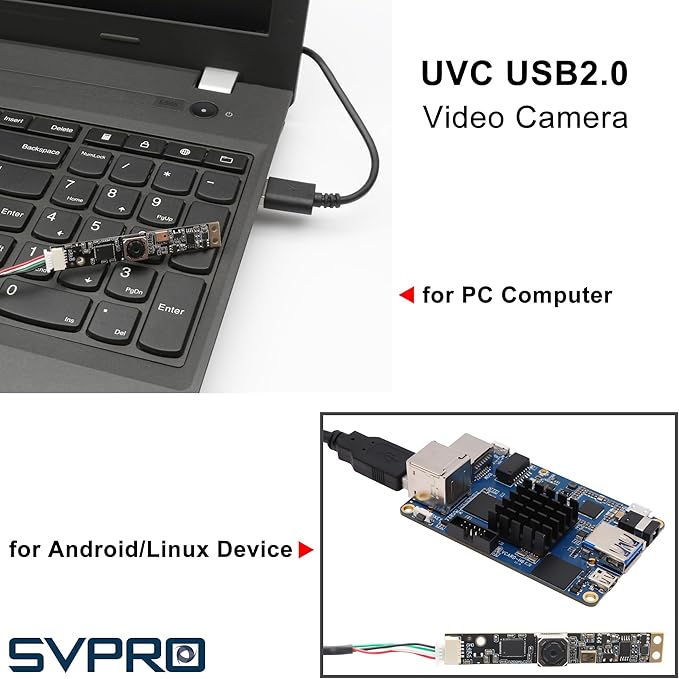 SVPRO 8MP USB Camera with Microphone - UVC Micro Webcam Board for PC/Laptop Autofocus Camera Module for Laser Engraver/Lightburn USB Plug &amp Play for Windows/MacOS/Linux/Android
