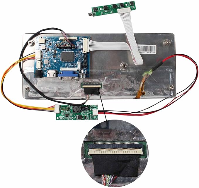 VSDISPLAY 10.3 Inch Portable LCD Screen IPS 1920x720 Monitor for DIY Laptop Secondary/Automotive DisplaySupports VGA AV Video Input