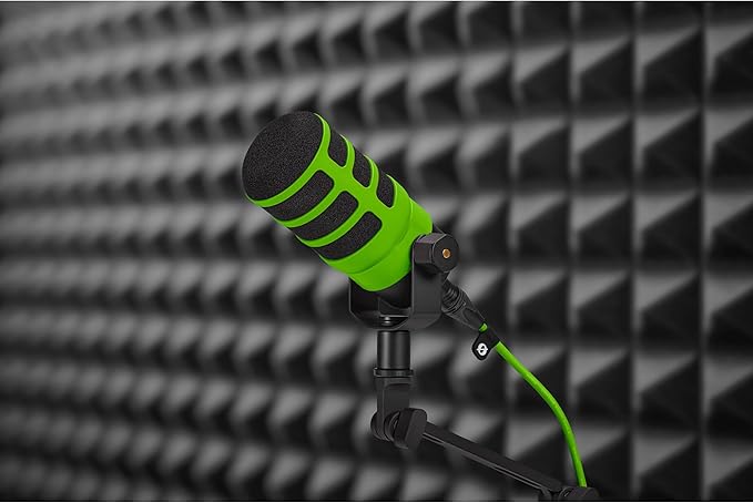 Rode PodMic Cardioid Dynamic Broadcast Microphone with WS14 PodMic Pop Filter - Green