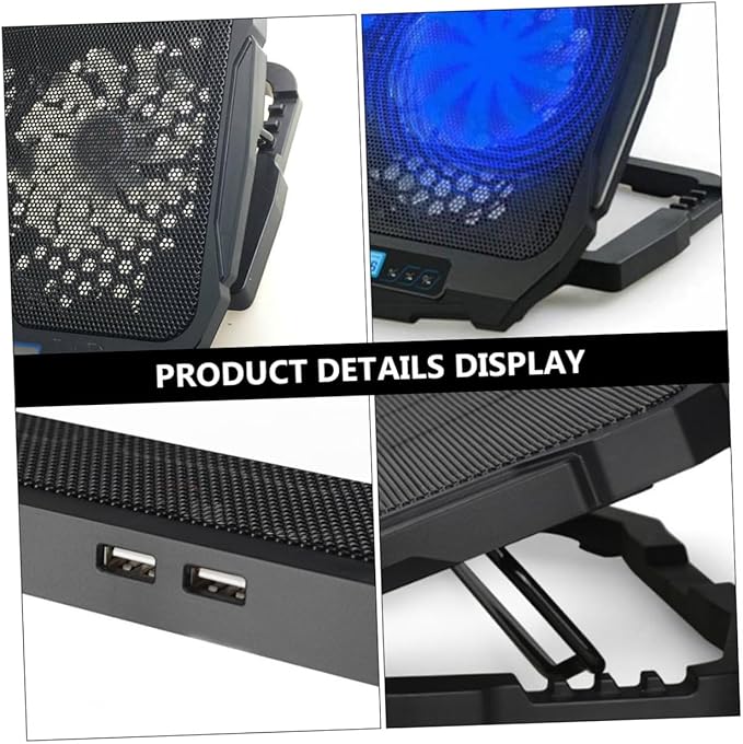 Angoily Laptop Cooler Stand Cooling Pad for 14-17.3 Inches Silent Notebook Cooling Fan Foldable Stand
