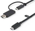3ft/1m USB-C Cable with USB-A Adapter Dongle USB-C to C [10Gbps/PD] USB-A to C [5Gbps] 2-in-1 USB C Cable for Hybrid Dock