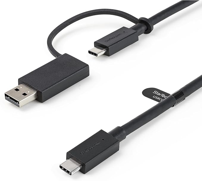 3ft/1m USB-C Cable with USB-A Adapter Dongle USB-C to C [10Gbps/PD] USB-A to C [5Gbps] 2-in-1 USB C Cable for Hybrid Dock