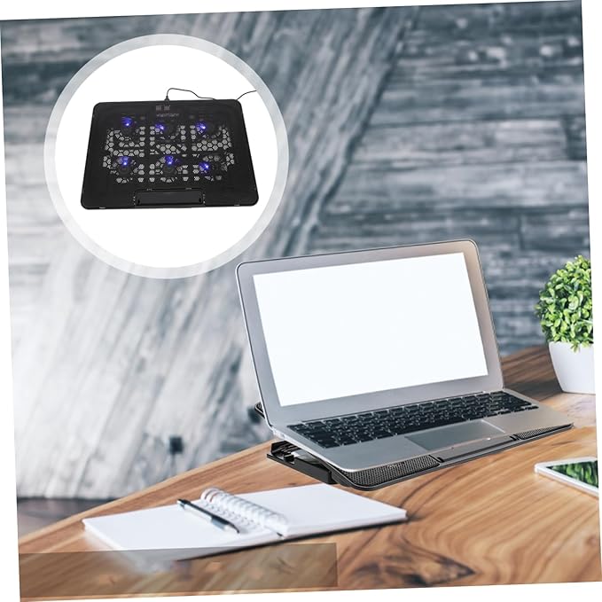 NUOBESTY Laptop Cooling Pad with Adjustable Height Fans for Enhanced Cooling USB Power Supply Design Stable Material for Gaming and Workstation Use