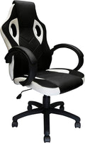 Nicer Furniture Gaming Chair Reclining Racing Game Chair Ergonomic Computer Chair for Gamer with Back Tilt and Armrest (White)