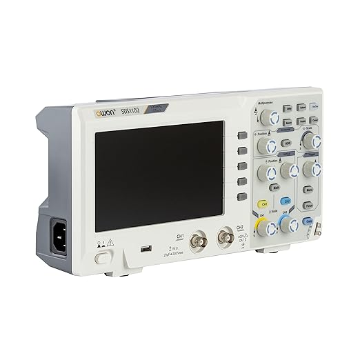 Abestop Lab Oscilloscope SDS1102 100MHz Digital Oscilloscope 2 Channels Oscillograph 1GS/s Sample Rate with 7 inch LCD for Multi Tester