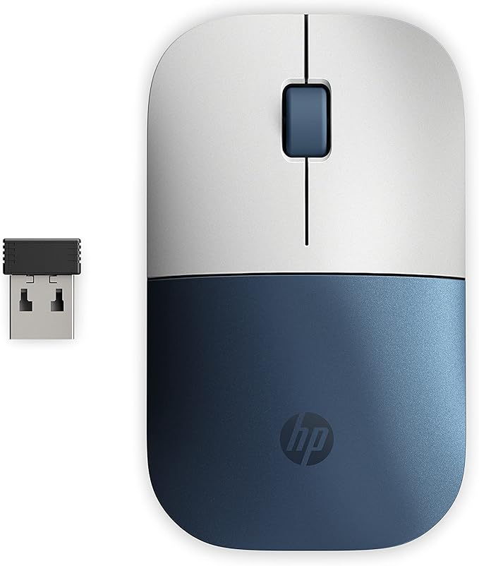 HP Z3700 Wireless Mouse Precise Sensor Blue LED Technology 1200 DPI 3 Buttons Scroll Wheel 2.4 GHz Wireless USB Receiver Included Practical and Comfortable Design Aqua Green
