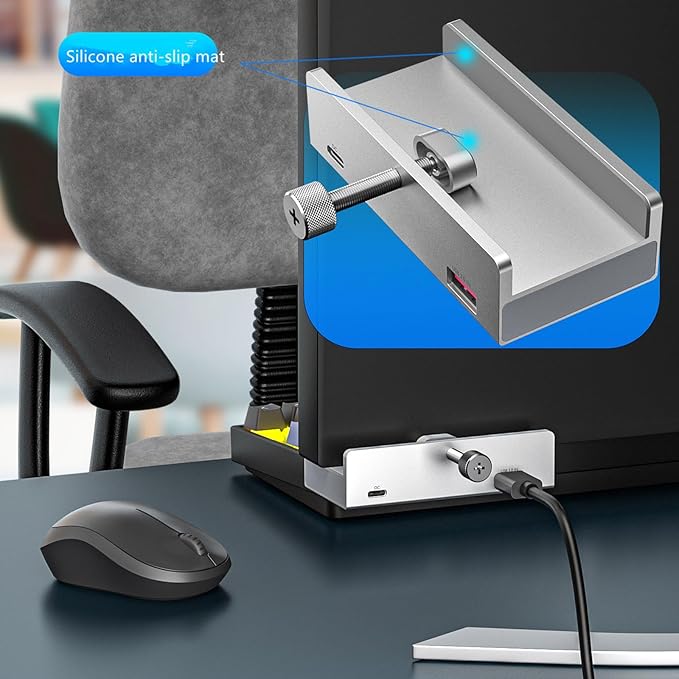 Aluminum 6-Port USB 3.0 Hub Clamp Adapter USB Splitter
