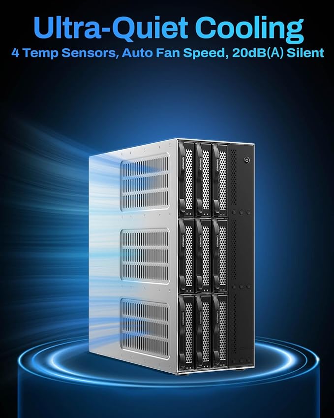 TERRAMASTER D9-320 Hard Drive Enclosure - 9Bay USB 3.2 Gen2 10Gbps Type-C External HDD Storage Independent Power Control for Each Bay Hot Swappable Plug and Play (Diskless)