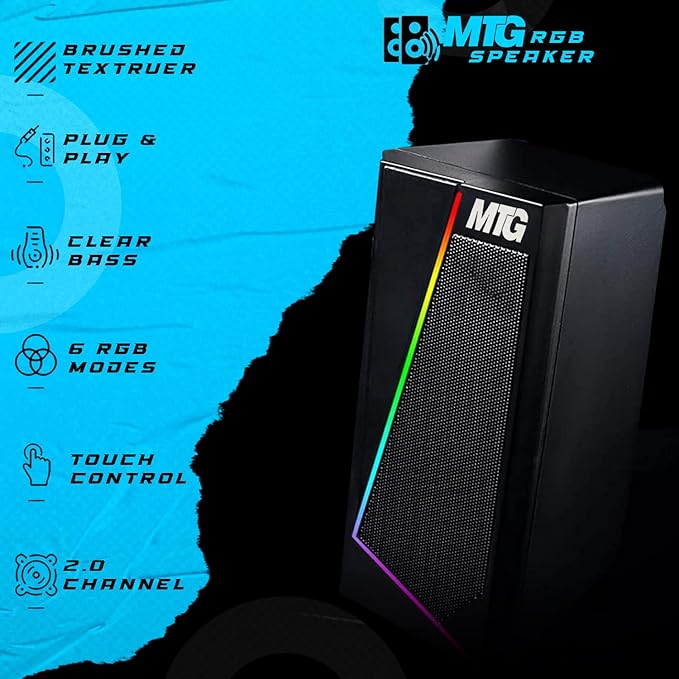 MTG RGB Backlit Mechanical Wired Gaming Keyboard and Mouse Full Anti-ghosting Keys RGB Stereo Speaker with 6 Colorful LED Modes and Webcam for Desktop PC Laptop Combo