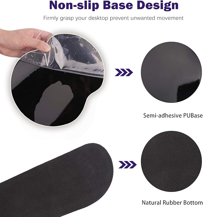 ARTSO Large Mouse Pad Ergonomic Keyboard Wrist Rest Support Combo Memory Foam Gel Wrist Pad Extended Desk Mat Protector Non-Slip Desk Blotter Purple Marble