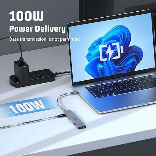 7 in 1 USB C Hub HOPDAY Dual Display USB C Adapter with 4K HDMI USB 3.0 100W Type C PD SD/TF MacBook Pro/Air Docking Station for HPLenovo DellSurfaceand Other Type C Devices