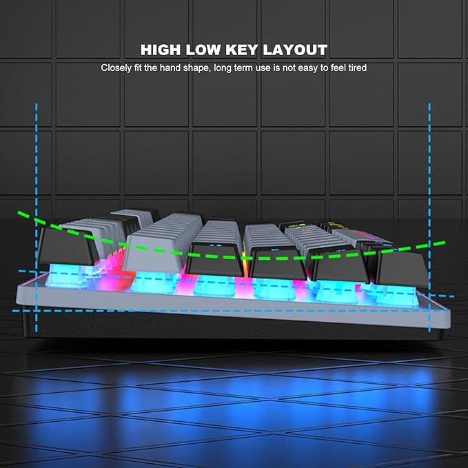 Wired Mechanical Gaming Keyboard 87 Keys Hot Swap Mechanical Keyboard RGB LED Backlit Mechanical USB Keyboard Hot Swappable Custom Keyboard for Laptop PC Games