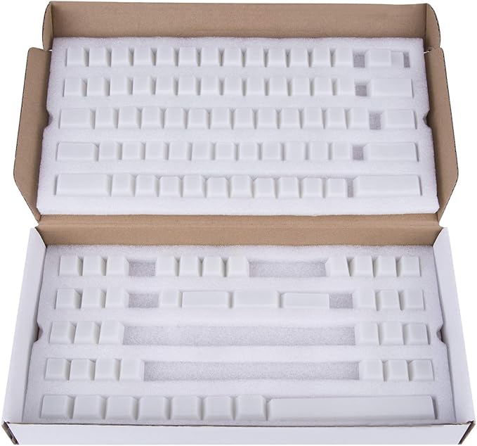 POM Jelly Keycaps Doubleshot Translucent OEM Profile for 6187104108 Keys PC Gaming Mechanical Keyboards (White)