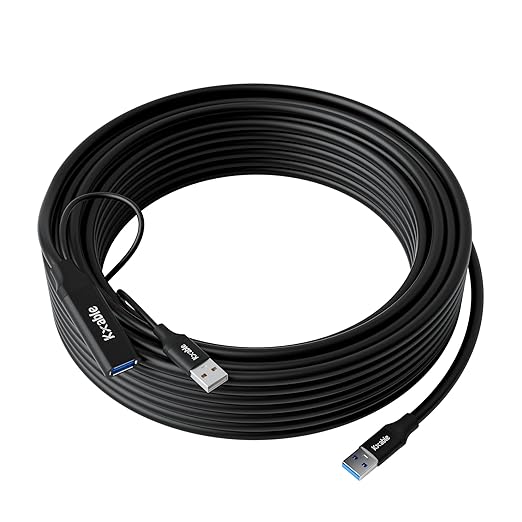 USB 3.0 Active Extension Cable 25 Feet Type A Male to Female Extender Cord USB Repeater Cable with Signal Booster &amp USB Power Supply for Laptop Hard Drive Printer Webcam Xbox VR PS4