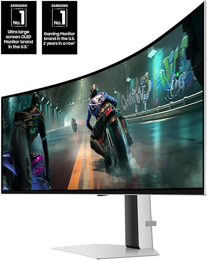Samsung 49 Odyssey OLED G9 (G91SD) Dual QHD QD-OLED G-Sync Compatible Curved Gaming Monitor 144Hz 0.03ms AMD FreeSync Premium Pro Ergonomic Stand 3 Year Warranty LS49DG910SNXZA 2024