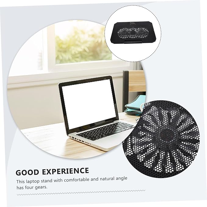 Housoutil 1pc Laptop Cooling Stand Height and Ultra-Quiet Fans for Notebooks Slim Portable Lightweight Cooler for Improved Heat Dissipation and Noise Work Environment