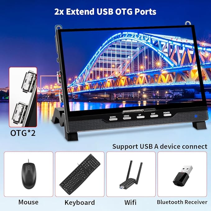 7 Inch HDMI Touchscreen Display Compatible with Raspberry Pi 51024x600 Pixel IPSSunlight ReadableBuilt-in SpeakersDriver-Free
